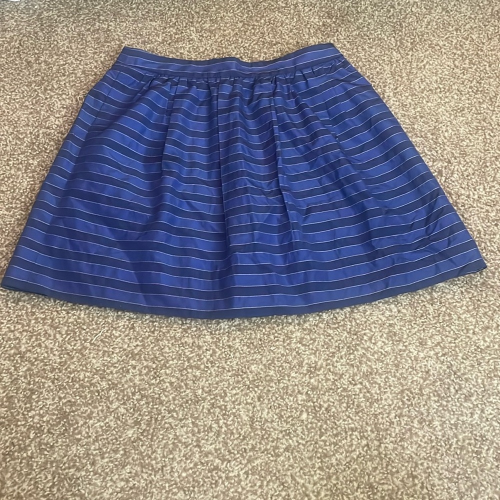 J. Crew Blue Striped Circle Skirt